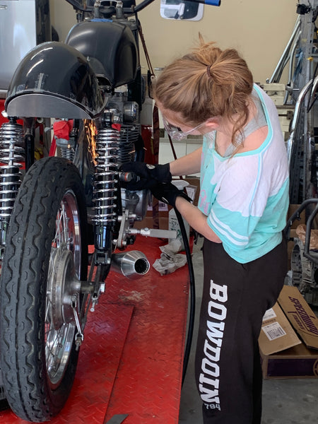 Lloyd Brother's Honda CB350 working on suspension