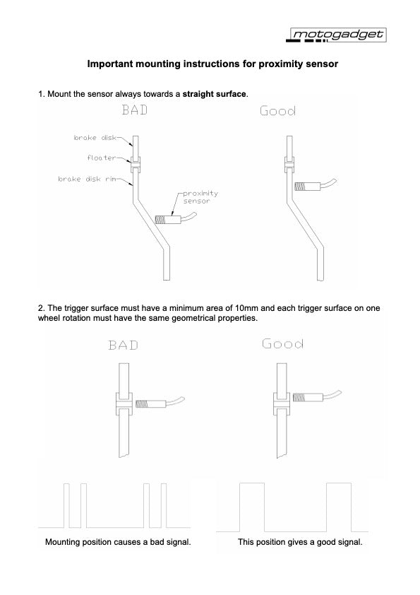 Motogadget Inductive Proximity Speed Sensor Installation Guide