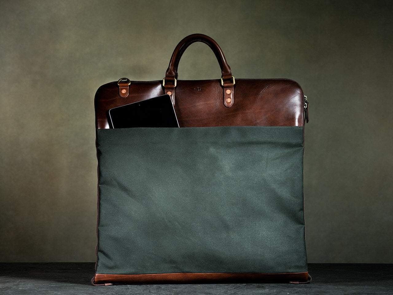 mens leather travel garment bag