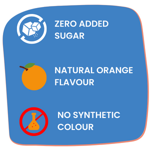 Zero Added Sugar. Natural Orange Flavour. No Artificial Colour