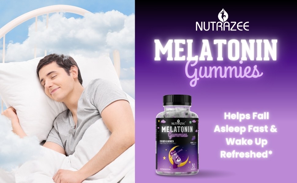 Nutrazee Melatonin Gummies for Men & Women Helps fall asleep fast