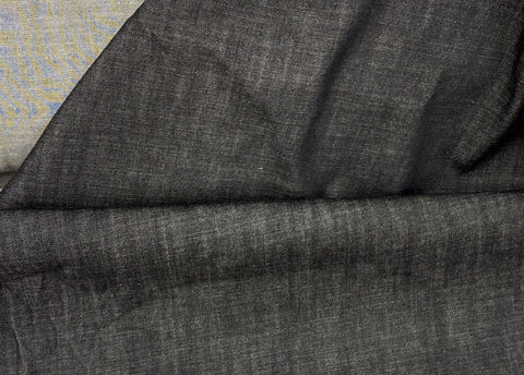 Dark Grey Stretch Printed 100% Cotton Denim fabric 135cm Wide