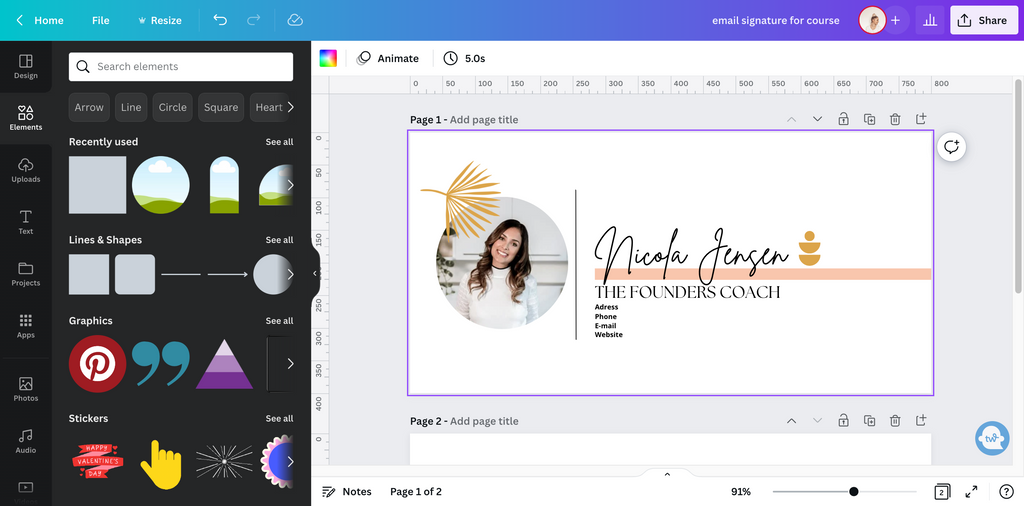 how to make an email signature in canva
