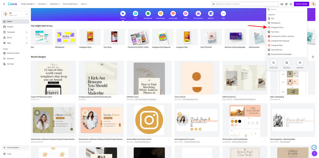 how to make social media templates in canva