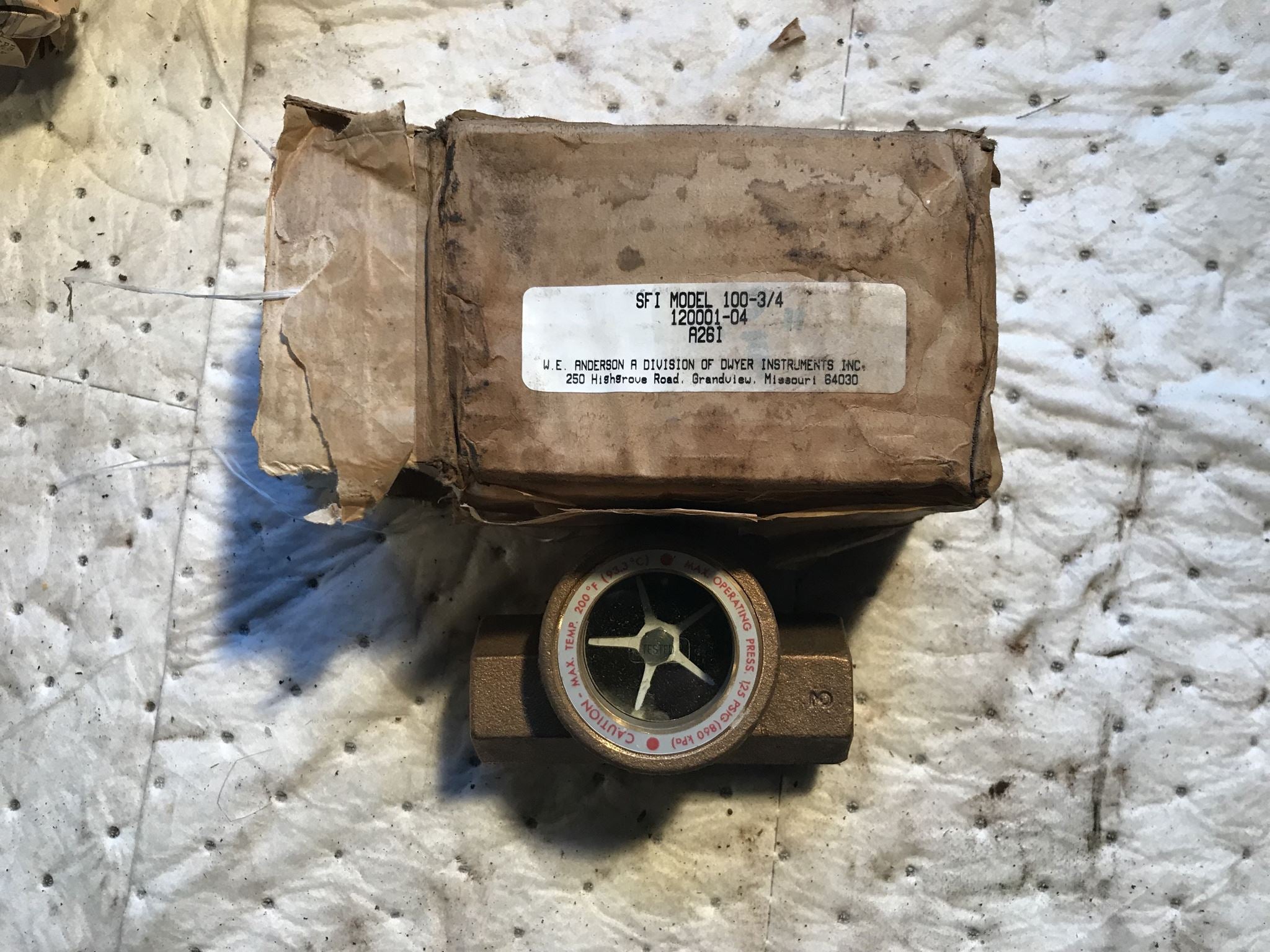 Dwyer Sight Flow Indicator Sfi Model 100 3 4 120001 04 A261 Hydraulic Junkyard