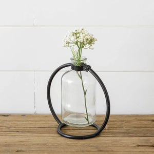 Stem Vase with Metal Stand - Grannys Loft Centric