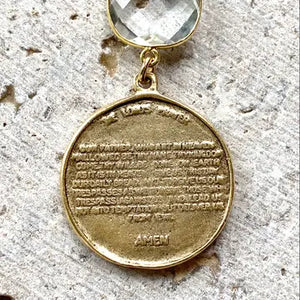 Lord’s Prayer Religious Vintage Medallion Necklace - Grannys Loft Centric