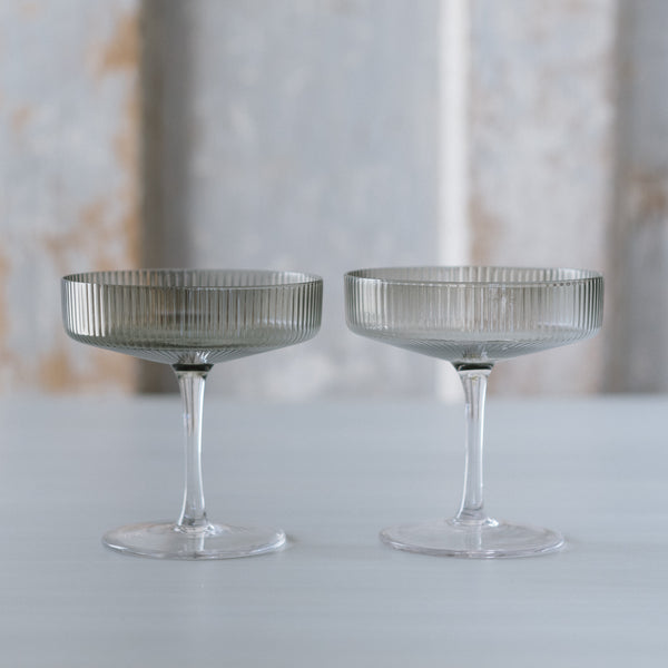 Ripple Wine Glasses Set of 2 glass smoke – Sprout Home