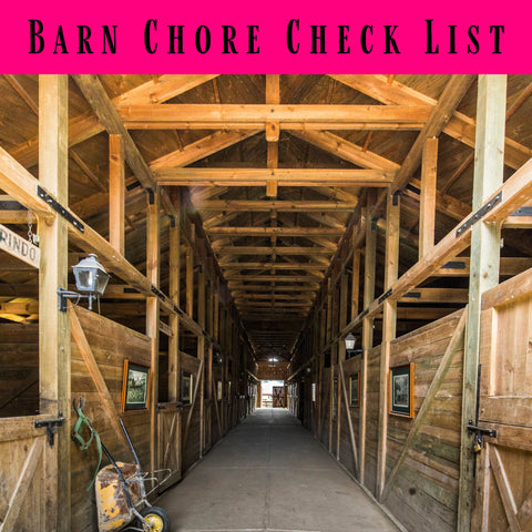 Barn Chore Check List horse barn