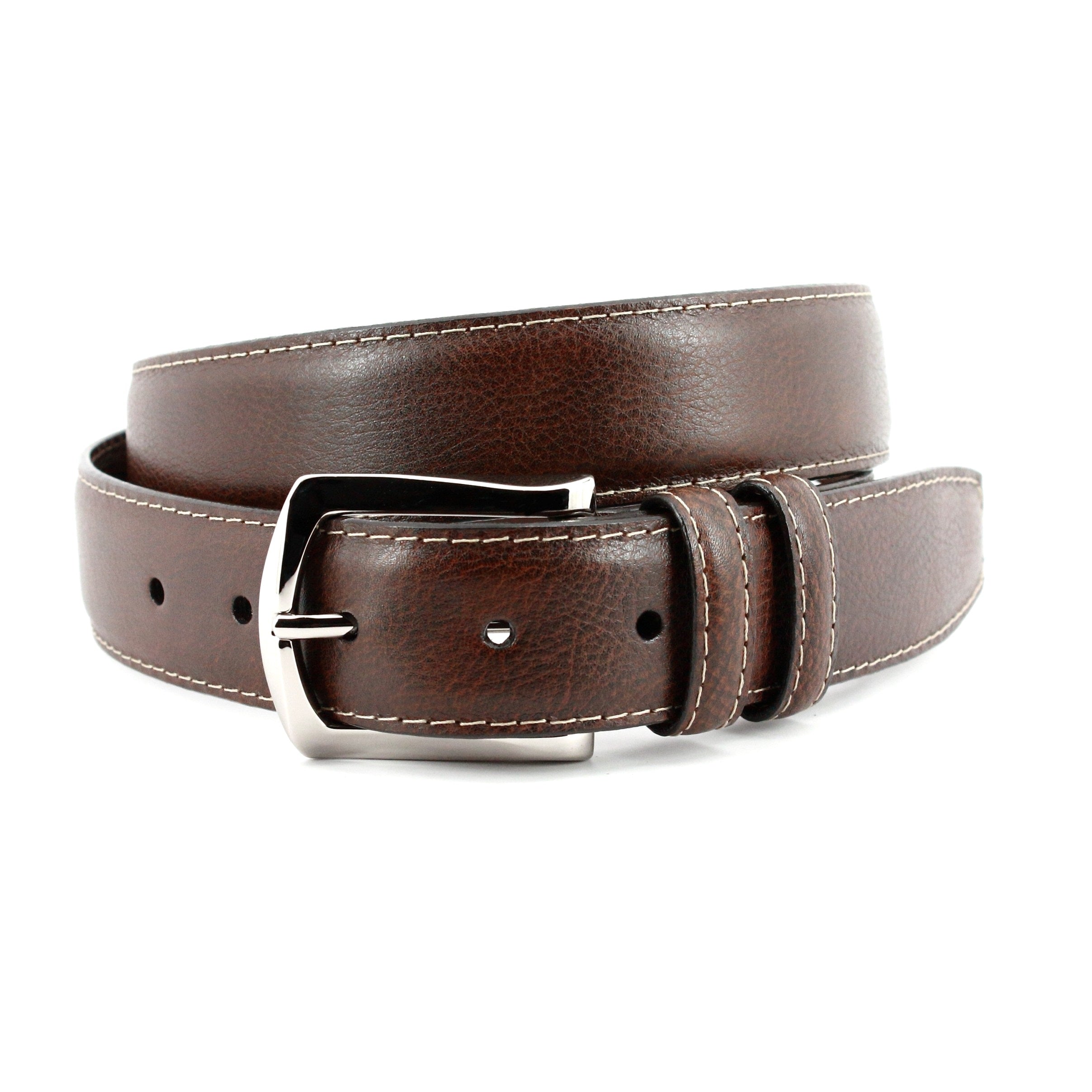 Italian Woven Stretch Leather Belt in Cognac by Torino Leather