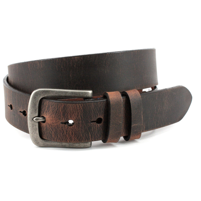 Italian Woven Stretch Leather Belt in Cognac by Torino Leather