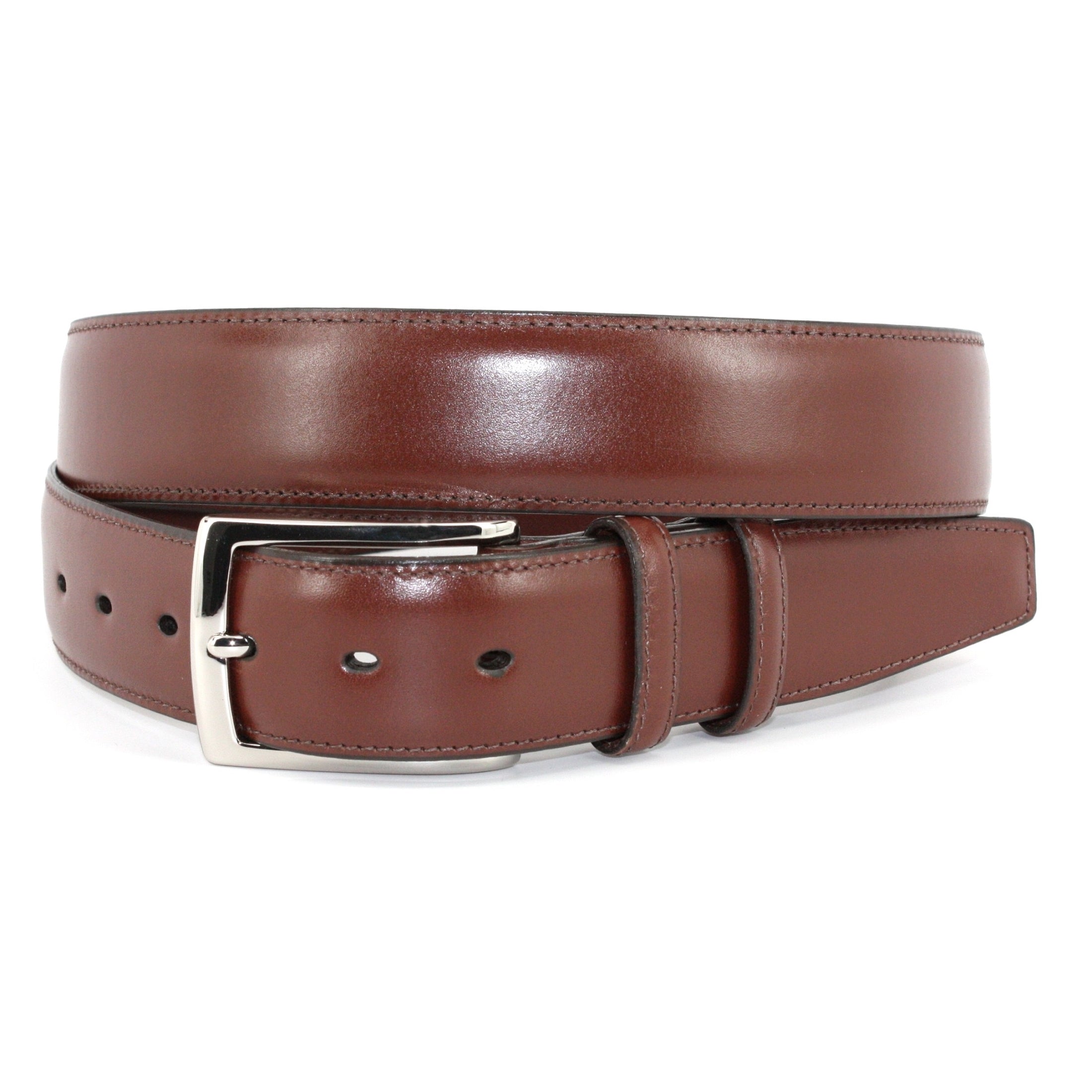 Italian Woven Stretch Leather Belt in Cognac by Torino Leather