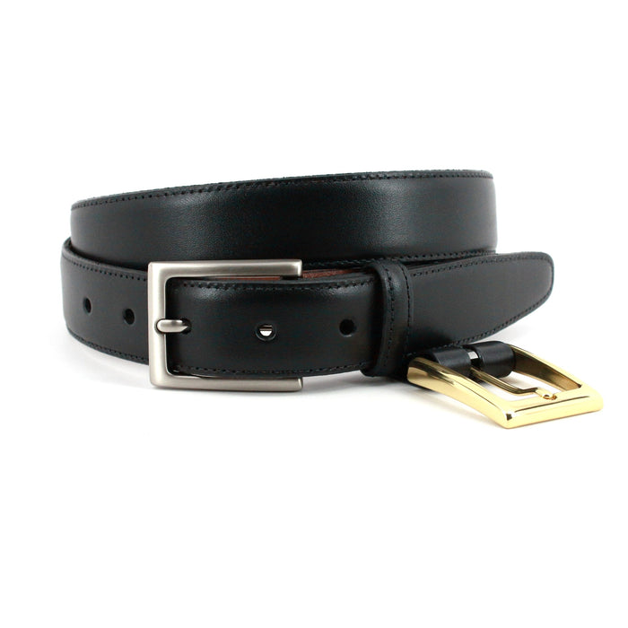 2 Black Leather Belt Strap Without Buckle Snaps Interchangeable