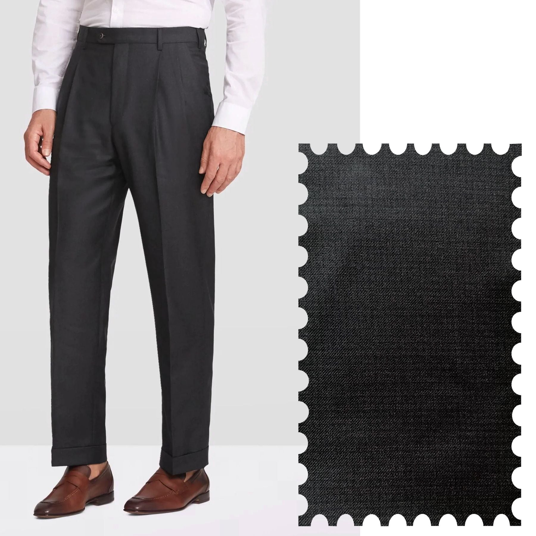 Cotton Gabardine Pant - Model M2P Standard Fit Reverse Pleat Size