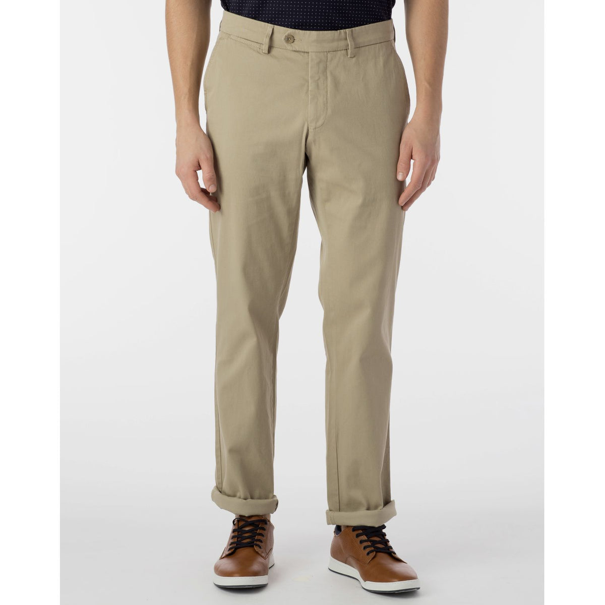 Perma Color Pima Twill Khaki Pants in True Khaki (Flat Front Models) b ...