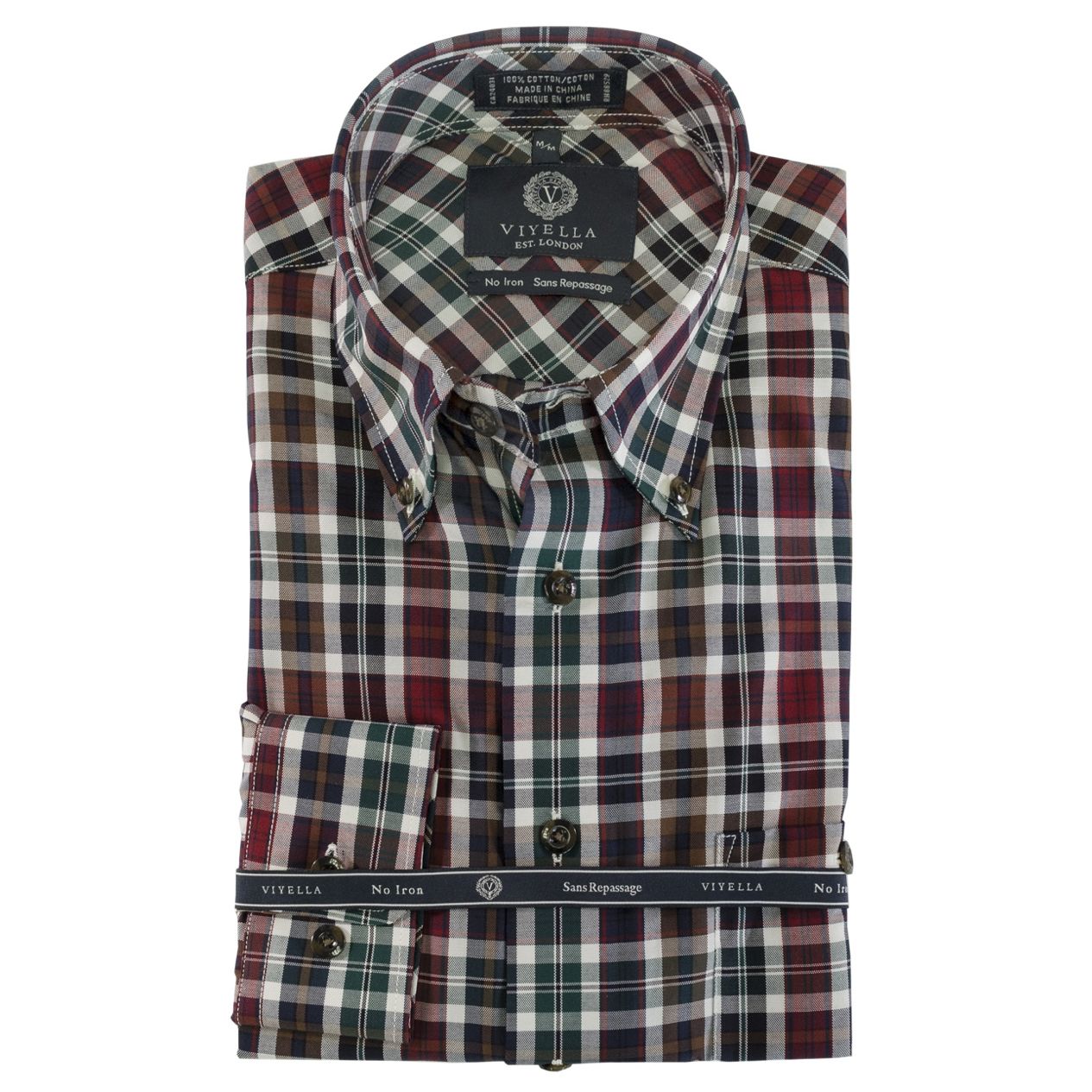 red and green plaid button down shirt