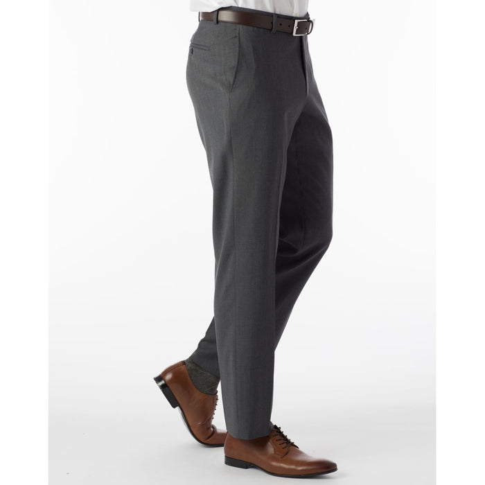 Super 120s Wool Gabardine Comfort-EZE Trouser in Medium Grey, Size 30