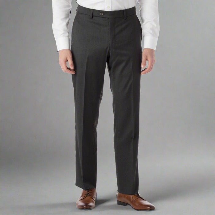Buy Charcoal Grey Tailored Fit Gabardine Trousers W28 L29 | Trousers | Tu