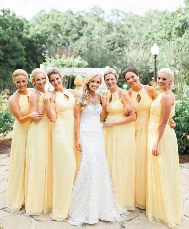 bridesmaid yellow dresses