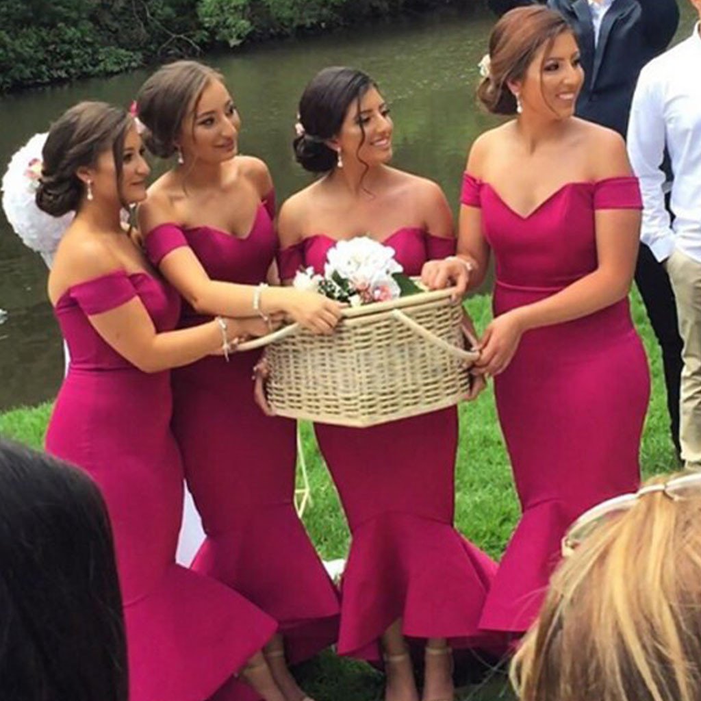 rose red bridesmaid dresses