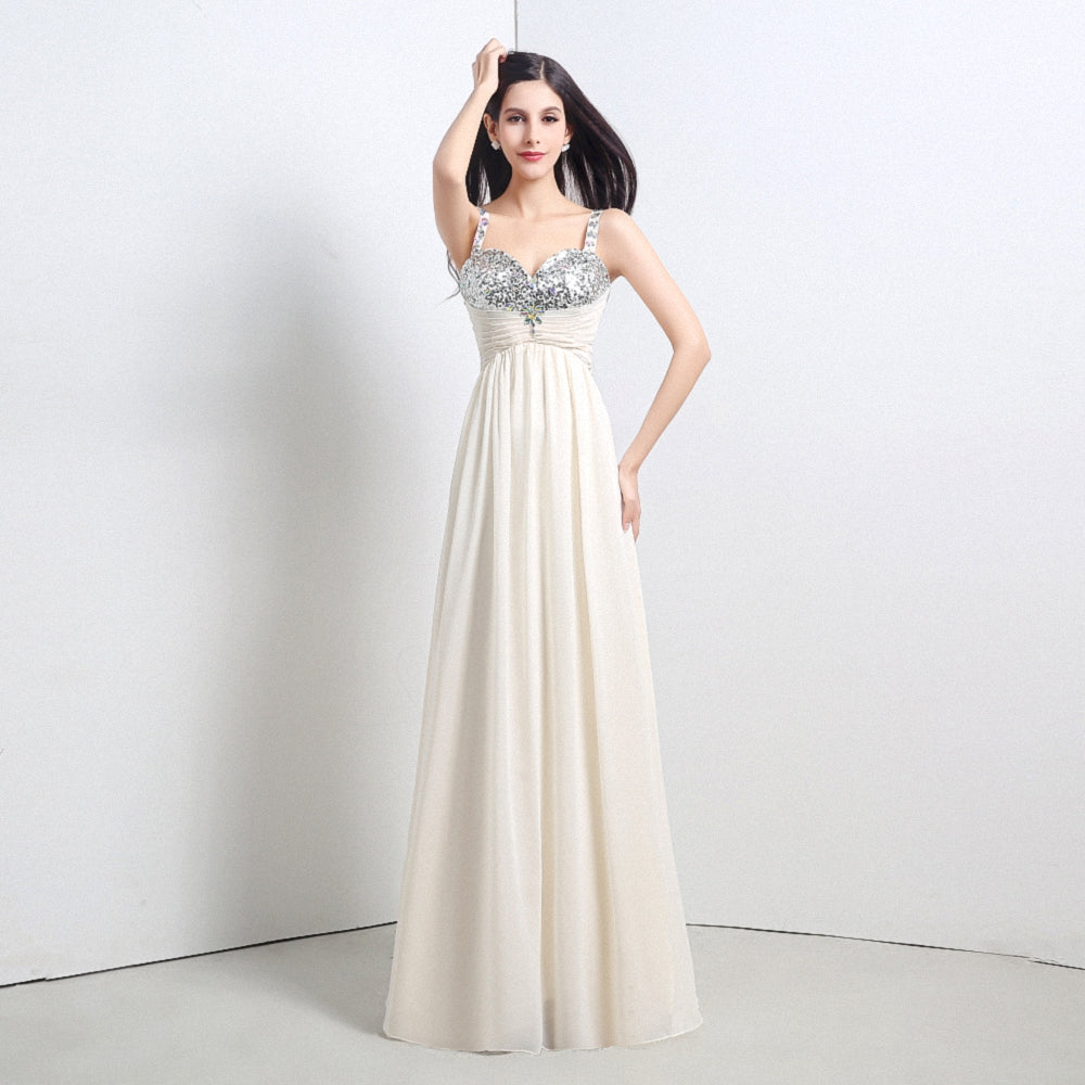 champagne sleeveless chiffon dress