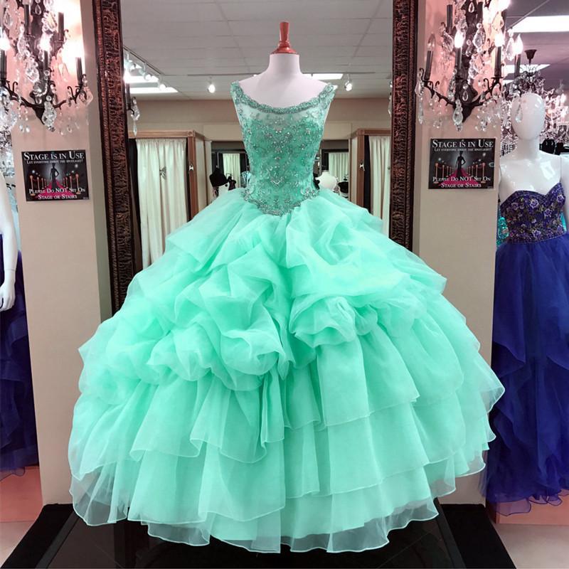 quinceanera mint green dresses