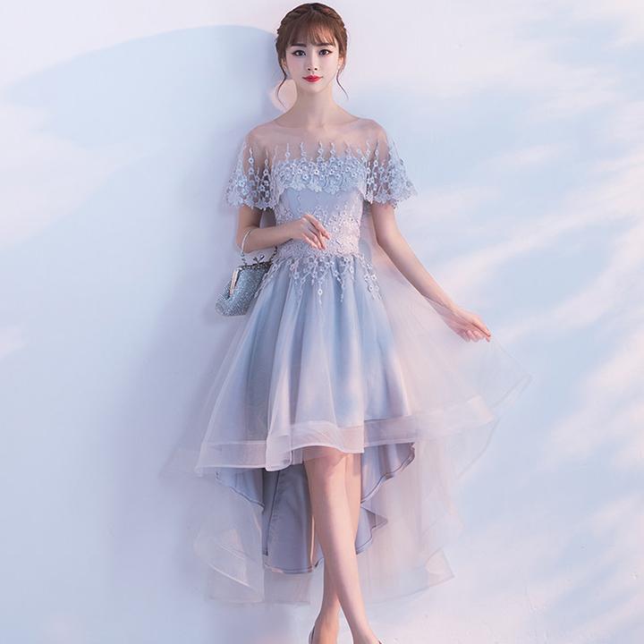 Two Pieces Lace Applique Homecoming Dresses,High Low Cocktail Dresses ...