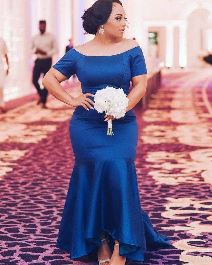 royal blue plus size prom dress