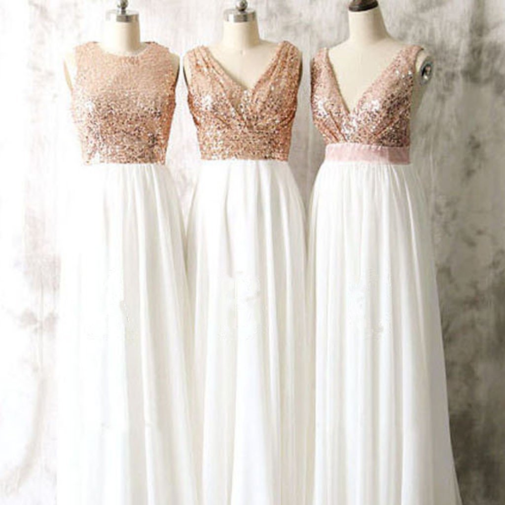 ivory gold bridesmaid dresses