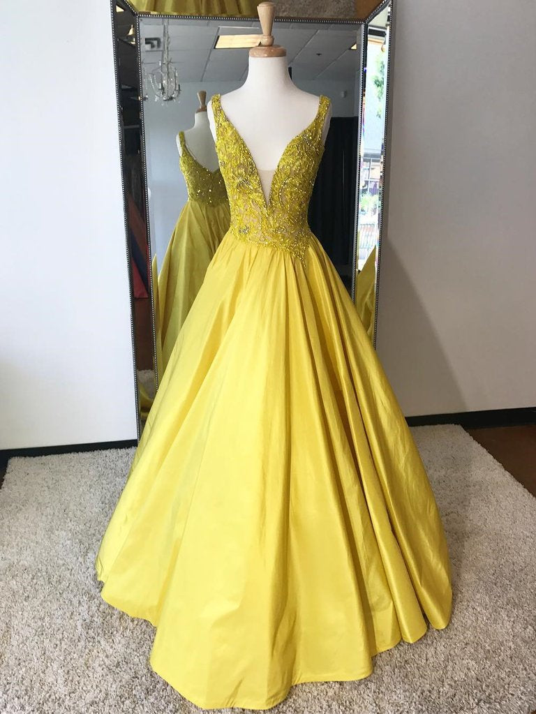 yellow beaded dress