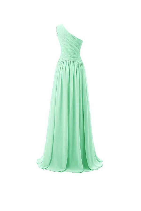 mint green one shoulder dress