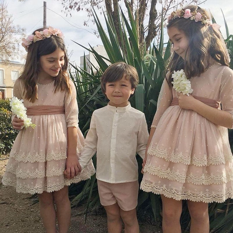 shortsleeve flower girl dresses