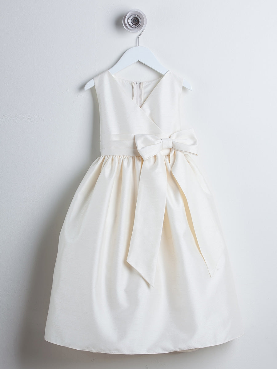 ivory satin flower girl dresses