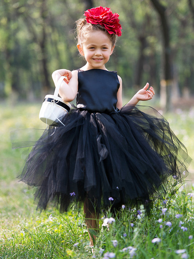 little girl black flower girl dress