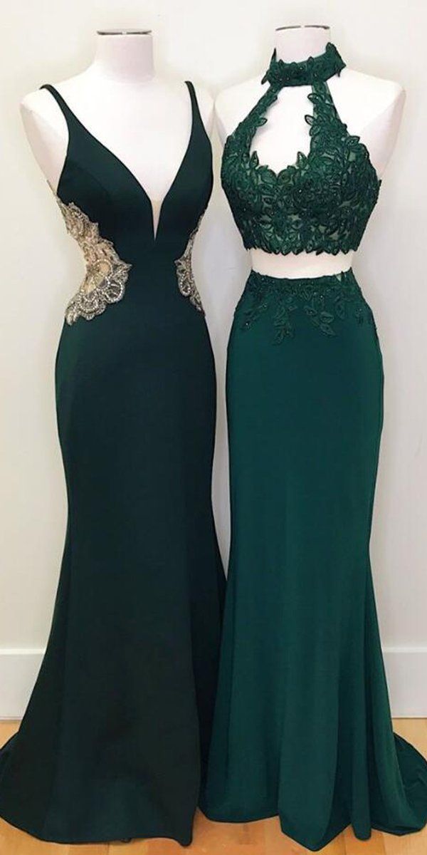 emerald green prom dress mermaid