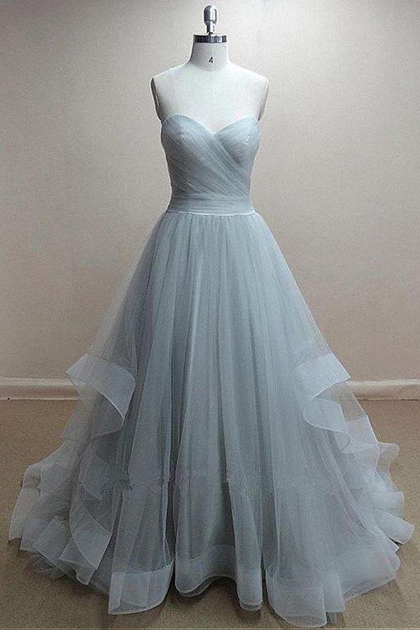 steel blue formal dress