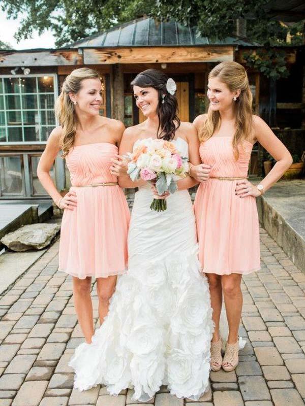 simple bridesmaid dresses short