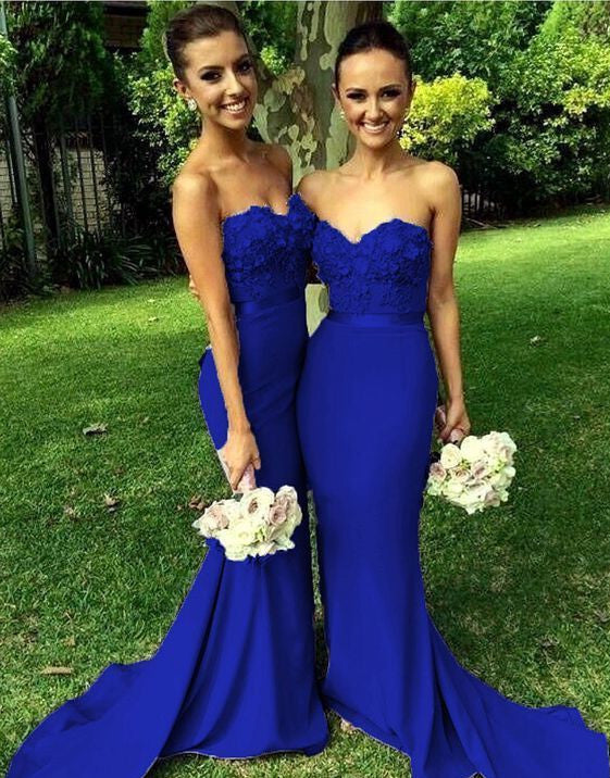 bridesmaid gown royal blue