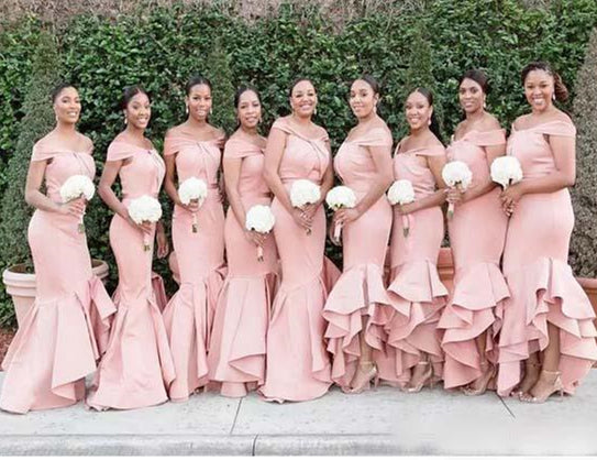 satin mermaid bridesmaid dresses