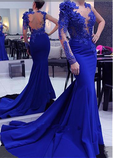 royal blue bridesmaid dresses with long sleeves