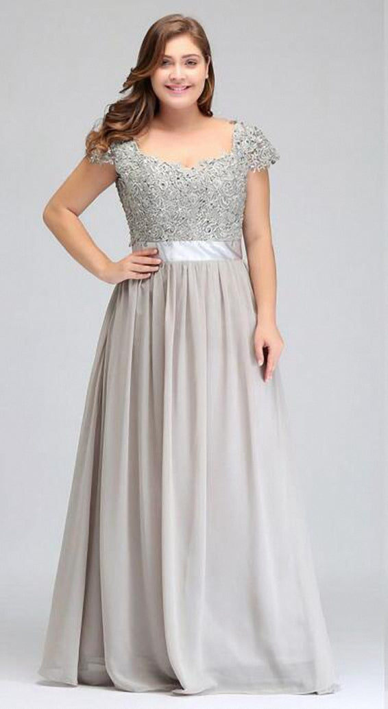 plus size gray bridesmaid dresses