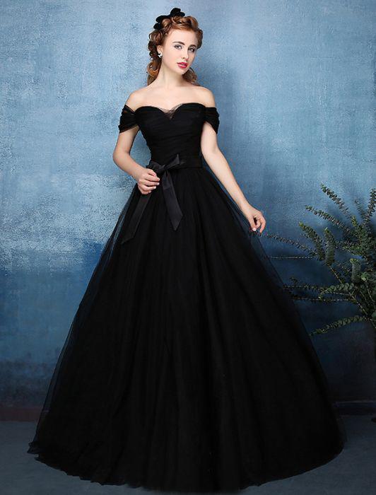 off shoulder simple gown