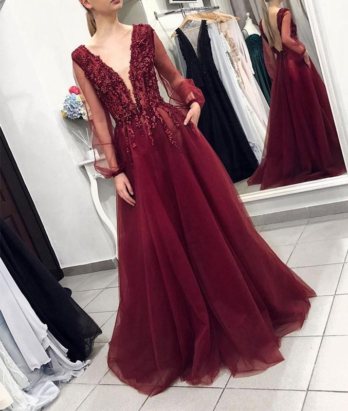 maroon beaded dress