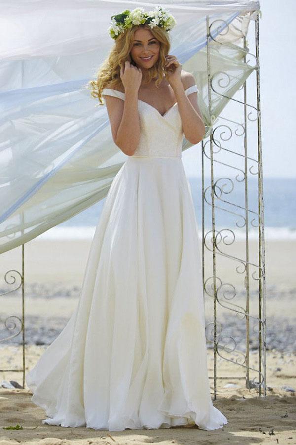 cheap chiffon wedding dress