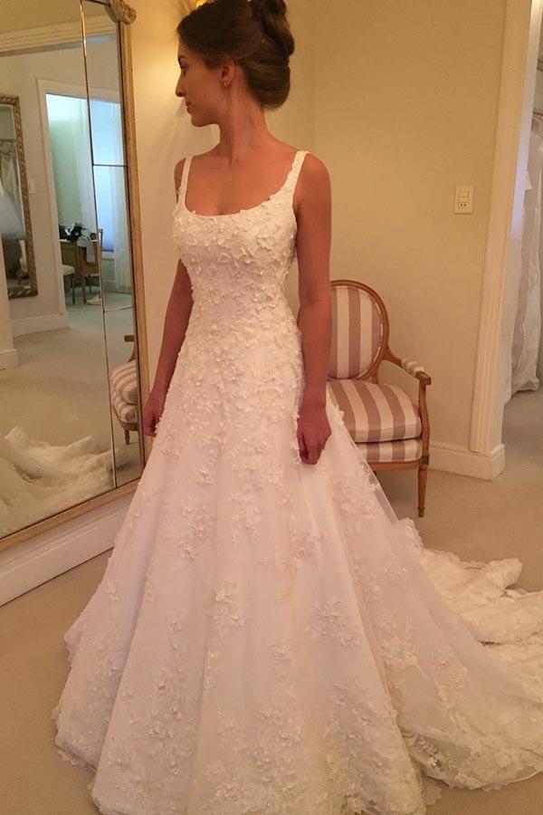 white wedding dress with lace