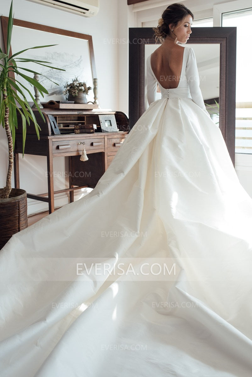 tulle and satin wedding dress