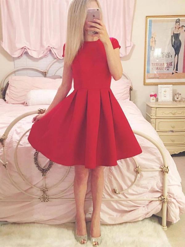 red short graduation dresses