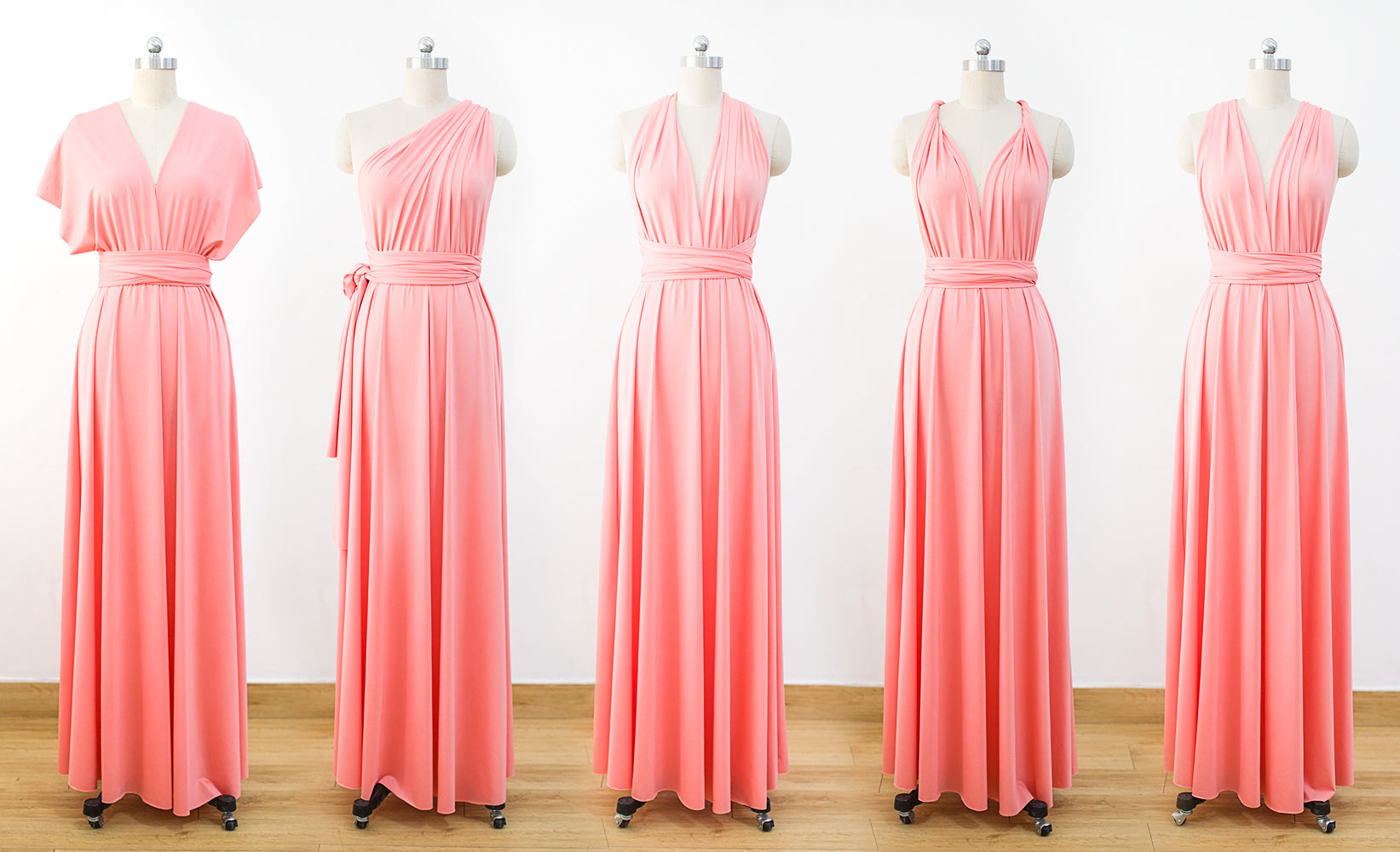 coral multiway bridesmaid dresses