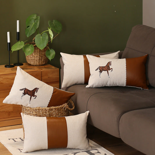 MIKE & Co. NEW YORK Boho Embroidered Horse Set of 4 Throw Pillow