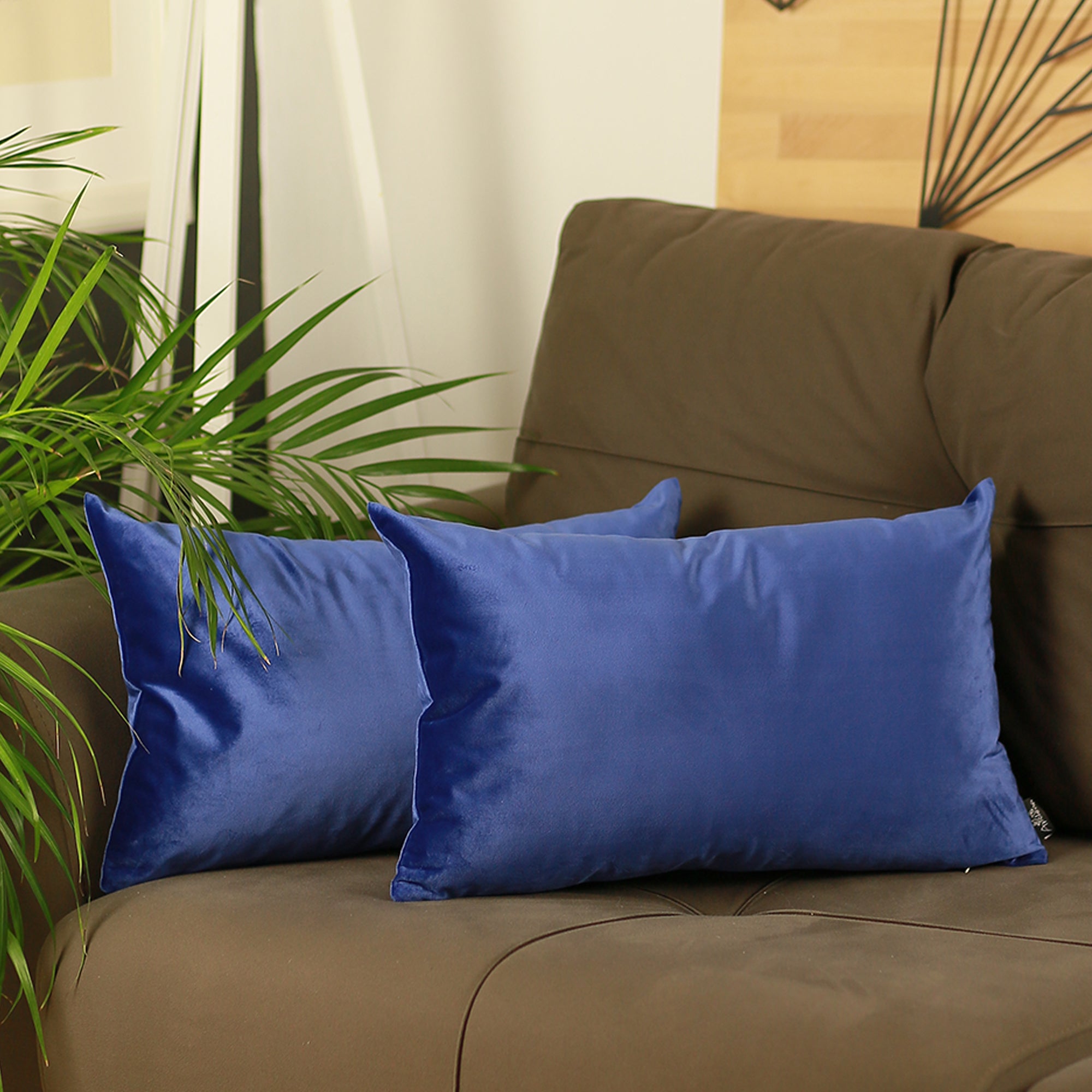 Velvet Navy Blue Decorative Throw Pillow Cover Home Decor Apolena
